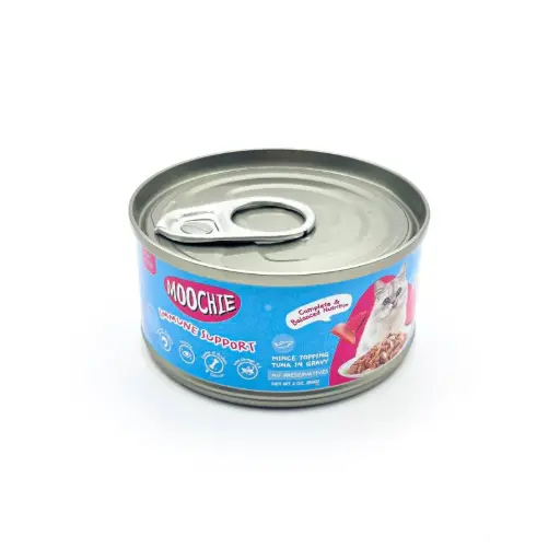 moochie mince topping tuna in gravy 85g