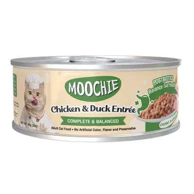 moochie chicken and duck entree in gravy 156g 