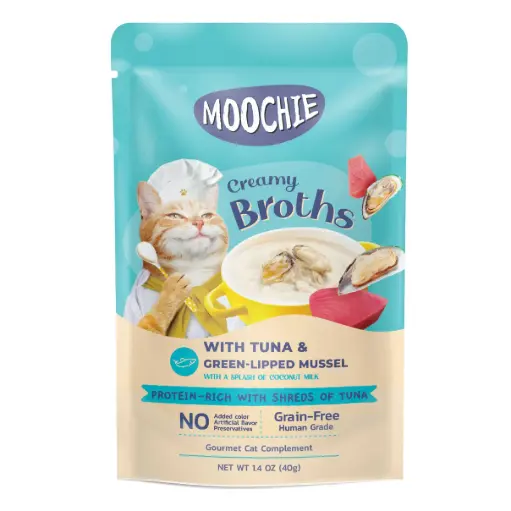 moochie with tuna and green lipped mussel broths 40g 