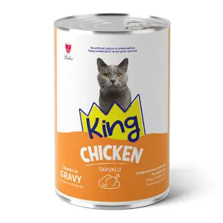 King Chicken Chunks in Gravy Cat Food 400 g